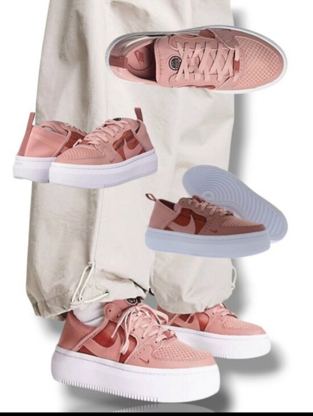 Nike Women's Court Vision Alta TXT Platform Sneakers Rust Pink